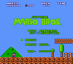 Supreme Mario Bros Title Screen